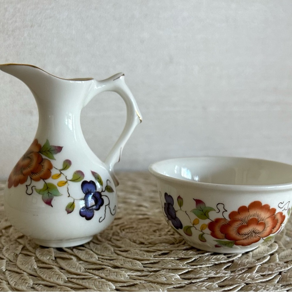 English Fine Bone China Co. Lady Eleanor Miniature Pitcher or Creamer and Basin